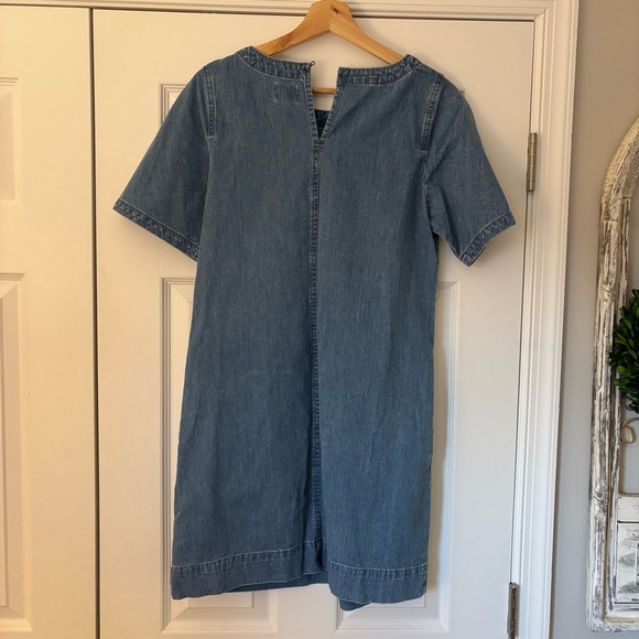 J. Crew Denim Cap Sleeve Dress Blue Medium Wash Cotton Summer Country M0568 4 - Picture 10 of 11